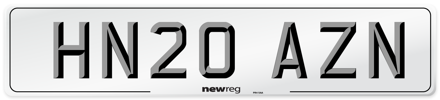 HN20 AZN Number Plate from New Reg